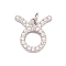 316 Stainless Steel Micro Pave Cubic Zirconia Pendants, with Jump Rings, Stainless Steel Color, 12 Constellation Charm, Stainless Steel Color, Taurus, 11x11.5x2mm, Hole: 2.5mm
