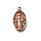 Brass Pendants, Oval with Virgin Mary Pattern, Cadmium Free & Lead Free, Long-Lasting Plated, Rack Plating, Red Copper, 20.5x11.5x2mm, Hole: 1.5mm