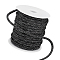 23M Sparkle Polyester Round Cord, Black, 5mm, about 25.15 Yards(23m)/Set
