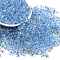 6/0 Spray Paint Glass Seed Beads, Teardrop, Dodger Blue, 5x4.5x4mm, Hole: 1mm, about 100pcs/10g