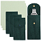 3 Sets Rectangle Velvet Single Watch Storage Bags, with 3 Sheets Microfiber Glasses Cloth, Dark Green, Bag: 13x7x0.9cm