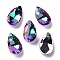 Faceted Teardrop Glass Pendants, Medium Orchid, 16x9x5mm, Hole: 1mm