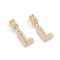 Brass Micro Pave Cubic Zirconia Pendants, Long-Lasting Plated, Letter, Clear, Letter.L, 33mm, Hole: 6.5x9mm, Letter.L: 20x12x3.5mm