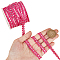 25M Metallic Yarn Lace Ribbons, Jacquard Ribbon, Garment Accessories, Fuchsia, 1/4 inch(8mm)