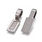 Tibetan Style Alloy Glue-on Flat Pad Bails, Rectangle, Lead Free & Cadmium Free, Gunmetal, 26x8x1mm, Hole: 8x5mm, about 572pcs/1000g