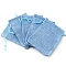 Rectangle Polyester Storage Bags, Drawstring Pouches Packaging Bag, Light Sky Blue, 12x9cm
