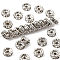 Brass Rhinestone Spacer Beads, Grade A, Crystal, Straight Flange, Rondelle, Platinum Metal Color, 5x2.5mm, Hole: 1mm