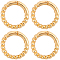 6Pcs Brass Spring Gate Clasps, Ring, Real 18K Gold Plated, 15.5x3mm