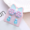 Alloy Plastic Clip-on Earrings for Kid, Platinum, Flower, 40x15mm