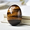 Natural Tiger Eye Carved Healing Egg Figurines, Reiki Energy Stone Display Decorations, 50x35mm