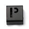Ion Plating(IP) 304 Stainless Steel Square Slide Charms, Black, Letter P, 9x8x4mm, Hole: 3.5x8.5mm