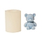 Bear Embossed Pillar DIY Candle Silicone Molds, Food Grade Silicone, for Scented Candle Making, White, 45x58mm
