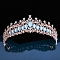 Alloy Rhinestone Crown Hair Bands for Woman Girls, Wedding Party Decoration, Light Azore, 140mm
