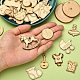 50 Stück unfertige Holzscheiben Kunstanhänger Chips WOOD-CJ0001-52-5