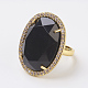 Natural & Synthetic Mixed Stone Adjustable Finger Ring RJEW-E149-01-2