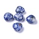 Jaspe naturel à pois bleus coeur pierre d'amour G-F659-B29-1