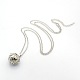 1 brin femmes à la mode longue chaîne de rolo en laiton coeur cage médaillon pendentif colliers X-NJEW-L067-08-1