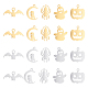 DICOSMETIC 20Pcs 5 Styles Halloween Charms Pendants Stainless Steel Pumpkin Bat Owl Spider Ghost Charms Assorted Gold Pendant for DIY Halloween Jewelry Necklace Bracelet Accessories STAS-DC0008-11-1
