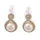 Pendientes de perlas naturales con circonitas. EJEW-P256-79G-1