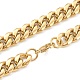 Placage ionique (ip) 304 bracelets et colliers en chaîne à maillons cubains en acier inoxydable ensembles de bijoux SJEW-B019-03C-G-6