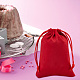 Delorigin ベルベット布巾着バッグ 12 個  ジュエリーバッグ  クリスマスパーティーウェディングキャンディギフトバッグ  長方形  ファイヤーブリック  12x9cm TP-DR0001-01C-01-6