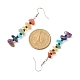 Natural & Synthetic Mixed Gemstone Chip Beaded Dangle Earrings with Glass EJEW-JE04841-4