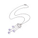 201 Halskette mit Wolkenanhänger aus Edelstahl und Glasquaste für Damen NJEW-JN04274-3