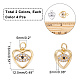 Nbeads 8Pcs 2 Colors Eco-Friendly Brass Micro Pave Clear Cubic Zirconia Charms ZIRC-NB0001-88-2