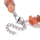 Bracelet perlé en copeaux d'agate naturelle BJEW-JB09686-09-3