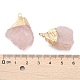 Colgantes de cuarzo rosa natural electroplate X-G-S336-37B-3