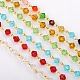 Chaînes de perles de verre bicone manuelles pour fabrication de bracelets et colliers AJEW-JB00039-1
