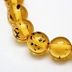 Buddhist Jewelry Beaded Findings Resin Imitation Amber Round Bead Strands RESI-L002-6mm-G01-2