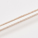 Brass Round Snake Chain Necklaces X-MAK-T006-11A-RG-3
