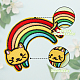 Hobbiesay 6 pz tema arcobaleno gatto ricamo computerizzato ferro su/cucire sulle toppe DIY-HY0001-46-4