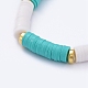 Bracelets élastiques faits à la main de perles heishi en pâte polymère BJEW-JB05091-3