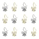 12Pcs 2 Colors Brass Micro Pave Clear Cubic Zirconia Earring Hooks sgZIRC-SZ0003-13-1
