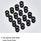 Unicraftale 20 Stück Elektrophorese schwarze Schieberperlen Edelstahl Zwischenperlen mit Kunststoff-Unterlegscheibe-Stopperperlen für die Schmuckherstellung 2.5 mm Loch STAS-UN0025-15-5