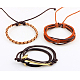 多連ブレスレット  積み重ね可能なブレスレット  模造革で  ワックス綿コードと麻ロープ  アンカー  ゴールドカラー  カラフル  60mm（2-3/8インチ）  1連 /セット BJEW-N0011-016-3