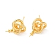 Brass Stud Earrings Findings EJEW-H128-03G-1