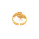 Ионное покрытие (ip) 304 широкое открытое манжетное кольцо из нержавеющей стали для женщин RJEW-S405-229G-2
