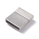 Matte 304 Stainless Steel Rectangle Magnetic Clasps with Glue-in Ends STAS-E089-41E-2