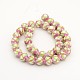 Chapelets de perles rondes de Murano de sable d'or manuelles FOIL-M008-01-2