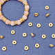 DICOSMETIC 50Pcs Textured Brass Beads 1.8mm Hole Flat Round Stopper Beads Golden Spacer Charms Bead Metal Beads Supplies for DIY Crafts Bracelets Necklaces Jewelry Making KK-DC0001-23-4