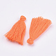 手作りコットンタッセルパーツ  ペンダントの飾り  オレンジ  29~35mm X-OCOR-Q024-90-3