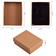 クラフト綿入り厚紙紙ジュエリーセットボックス  リングのために  内部のスポンジ  長方形  日焼け  9x7x3cm  インナーサイズ：8.5x6.4x1.7センチメートル CBOX-R036-11A-4