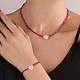 Braccialetti elasticizzati con perline di vetro e collane di perline SS0956-4-3