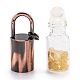 ガラスローラーボトル  天然シトリンローラーボールとチップ付き  エッセンシャルオイルの香水瓶  赤銅真鍮のボトルキャップ  62.5x16mm  穴：10x14mm  丸カン：8x1ミリ G-F701-01D-2