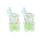 Imitation Bubble Tea/Boba Milk Tea Transparent Resin Pendants RESI-T052-04E-4