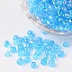 6/0 Transparent Rainbow Colours Round Glass Seed Beads X-SEED-A007-4mm-163B-1