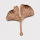 Brass Ginkgo Leaf Pendants KK-O064-R-NF-2